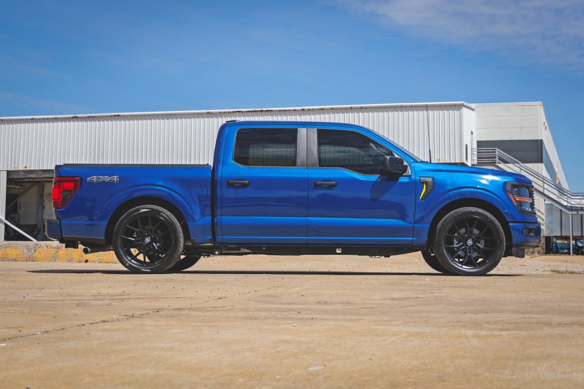 Ford F-150 Lowering Kit - Front + Rear - Rough Country - M1, 2 in Front Drop / 4 in Rear Drop, Front Struts + Rear Shocks - 4WD - '15-'25
